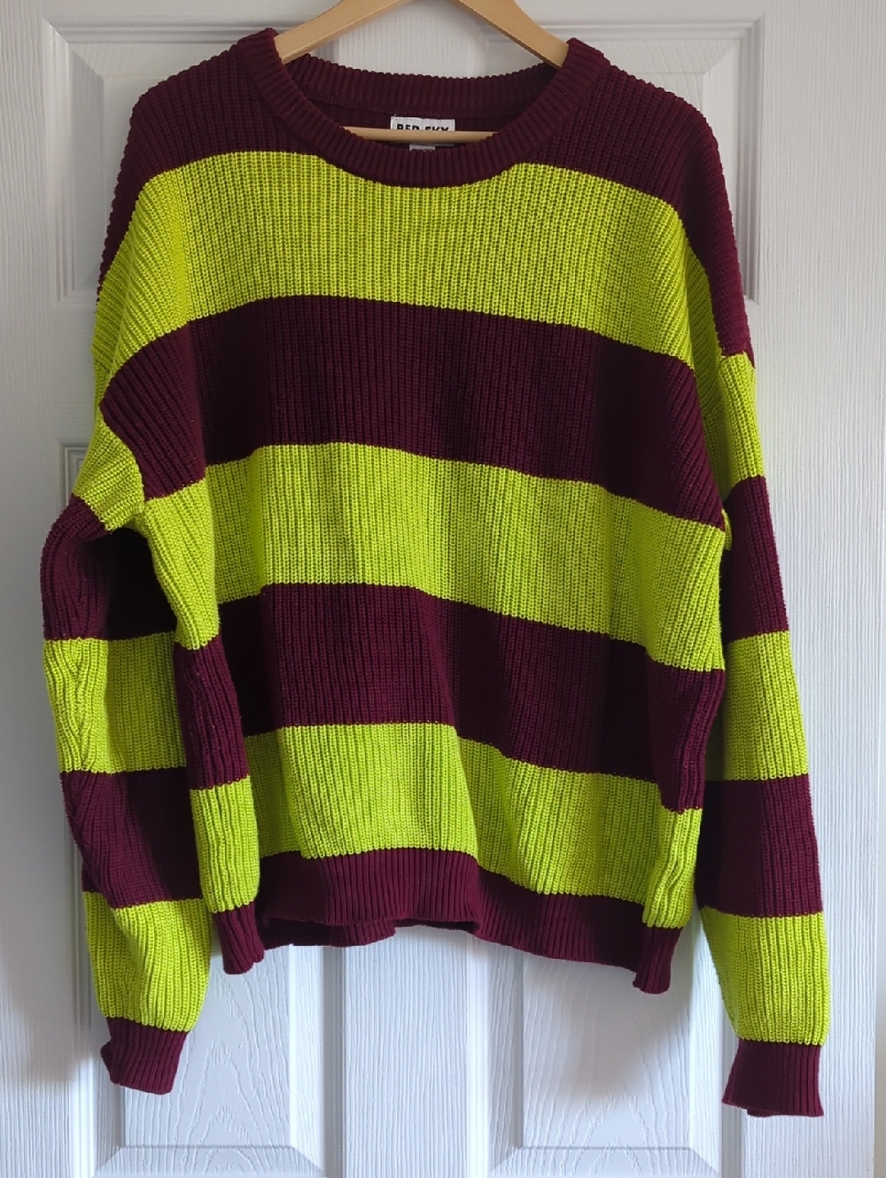 RED SKY Striped Oversized Sweater